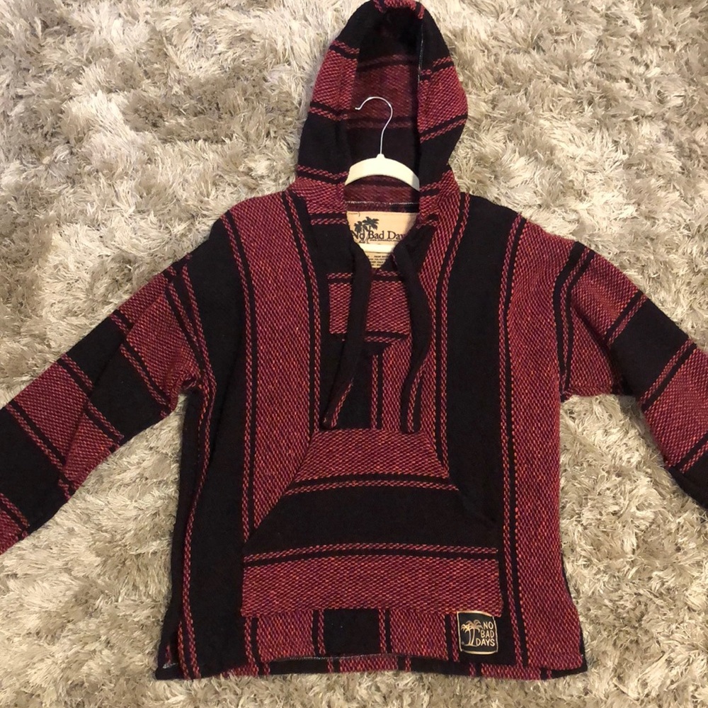 Black and pink Baja poncho